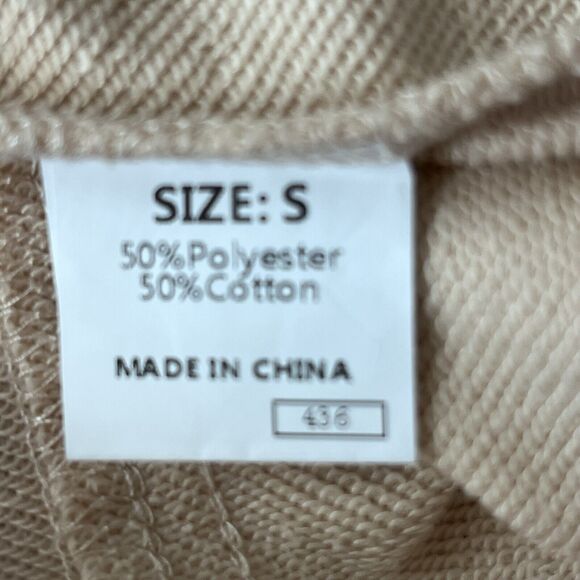 NWT Liam & Co Hudson‎ Textured Sleeve Raw Hem Hoodie Size Small White Parchment - Picture 7 of 11